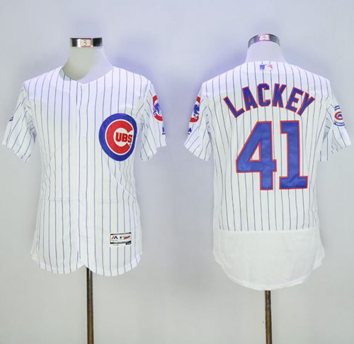 Cubs #41 John Lackey White Flexbase Authentic Collection Stitched MLB Jersey